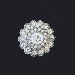 Retro Deco Rhinestone Crystal 1&quot; round PIN