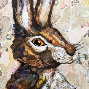 Coniglietto malizioso-collage arte originale