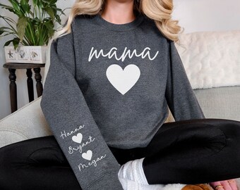 Personalized Mama Sweatshirt for MothersDay, Custom Mama Shirt, Mama Oversized Crewneck, MomShirt, Gift-for-Mama, Mama Gift for MothersDay