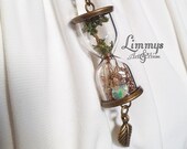 Hourglass pendant, tree of time, unique