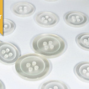 Set of Faux Mother of Pearl Blazer Buttons 5 Large & 10 Small - RT1735-02 - Pearl (Large ø20.0mm, Small ø15.0mm)