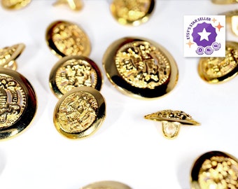 Boutons Blazer Anciens En Métal Doré – 5/8" (15mm) – Par 8 à 1000 Pièces – Choix Possible