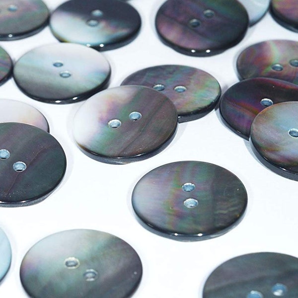 High Grade (Black Lip) Mother of Pearl Cardigan Buttons (15 Pcs) ø13.0mm 2 Holes