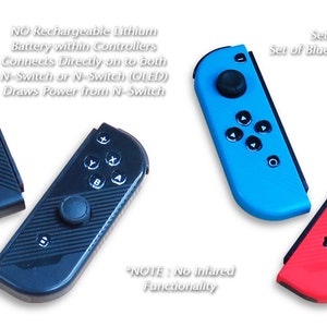 Pair of Nintendo Switch/Switch (OLED) Portable Games Controller (Choice of 2 Colours Set) with Clear TPU Controller&#39;s Protective Covers