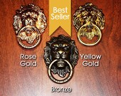 3 Colours of Die Cast Metal Alloy Lion Head Knocker Ring for Wardrobes, Cabinets, Drawers or Mobiles Ring Holder