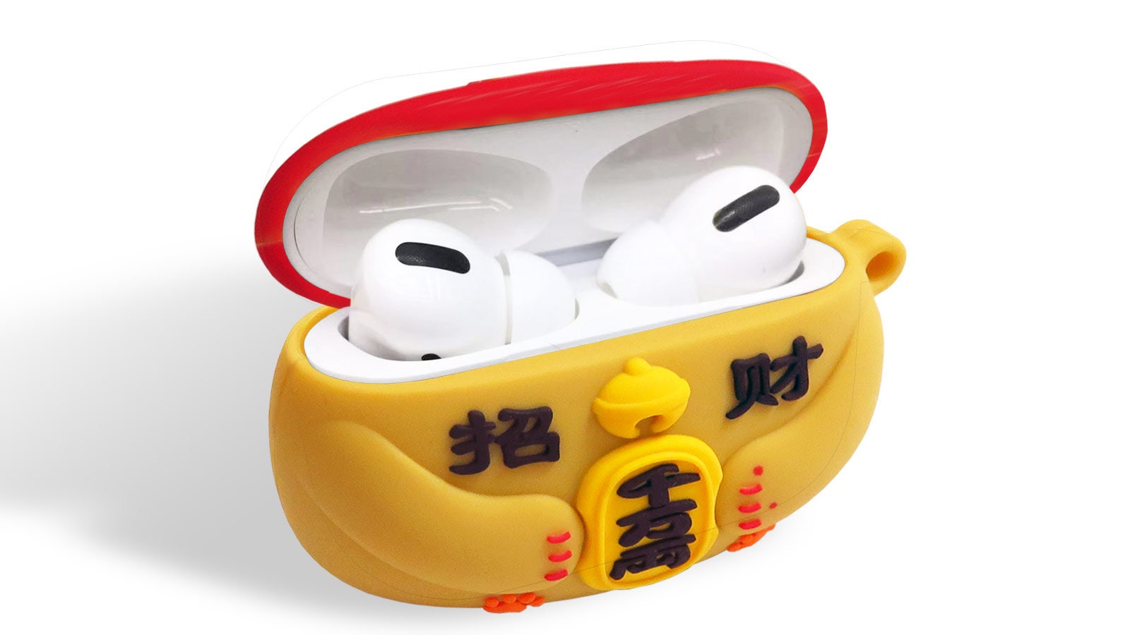 Lucky Cat Novelty Airpod Pro Silicon Protective Case Gold Lucky Cat Novelty Airpod Pro Silicon Protective Case Gold