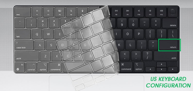 absolute-magic.com -VALUE DOUBLE-Pack MacBook Air 13.6" M2 (2022) or Double-Pack MacBook Pro 14.2"/16.2" Keyboard Cover Guard/Skin Protector (US Keyboard Only)