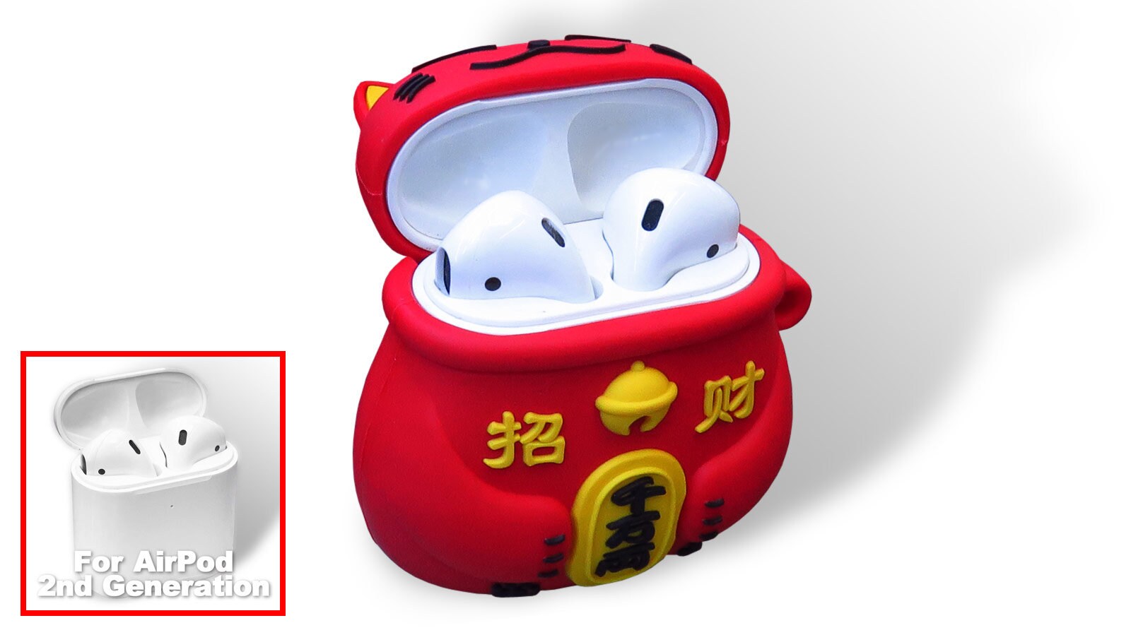 Fun Lucky Cat Novelty Airpod 2nd Gen Pro Silicon Fun Lucky Cat Novelty Airpod 2nd Gen Pro Silicon