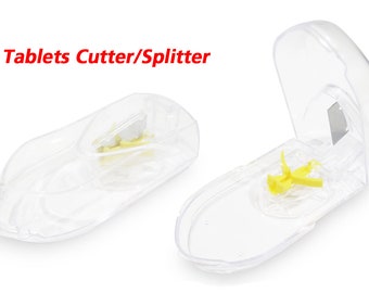 Versatile Tablet Cutter/Splitter (Ideal Travelling Companion) - Adjustable Slider to Hold Different Sizes of Tablets in place before Cutting