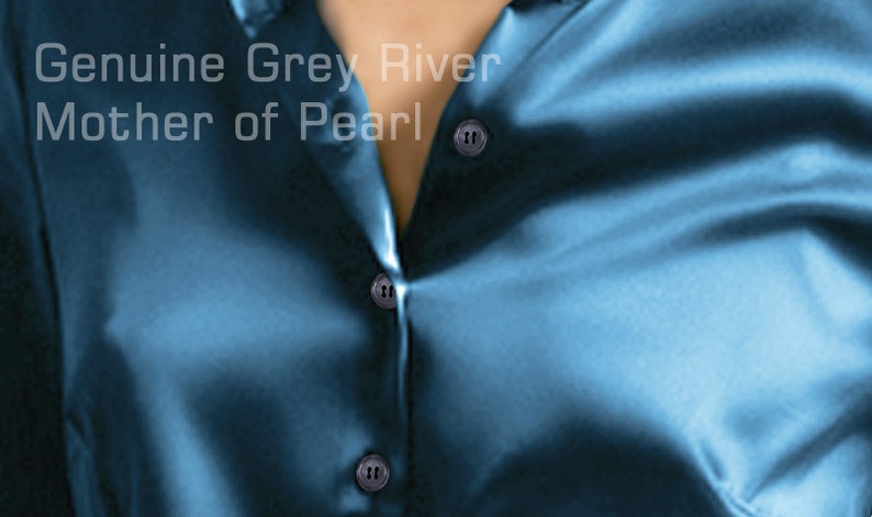 absolute-magic.com - High Grade Grey (River) Mother of Pearl Shirt Buttons (15 Pieces) 4 Holes ø12mm