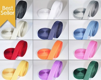 20mm Wide Sewn-On Hook & Loop Tapes (1 Metre+ min) Non-Adhesive Backing (in 6 Colours) FREE SHIPPING