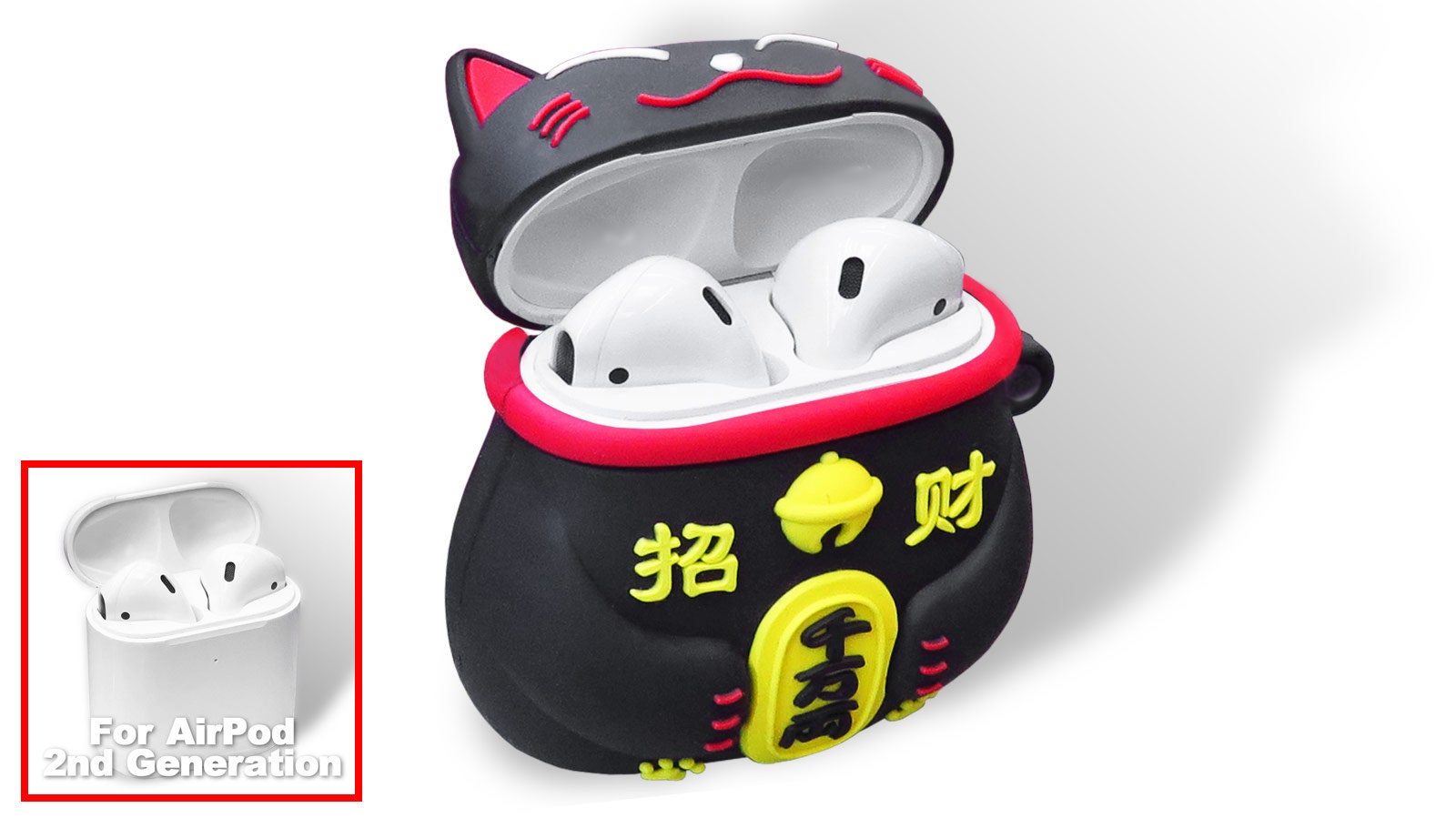 Lucky Cat Novelty Airpod 2nd Gen Pro Silicon Protective Lucky Cat Novelty Airpod 2nd Gen Pro Silicon Protective