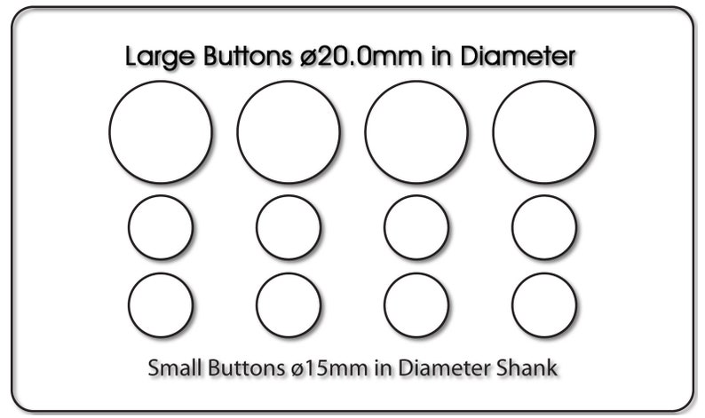 Set of Die Cast Metal Blazer Buttons (W297) Set (in 3L/7S or 4L/8S ...