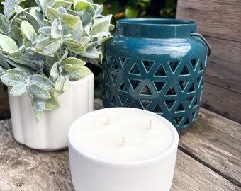 Citronella Soy Candle: Nordic Ceramic Jar, Summer Outdoor Candle