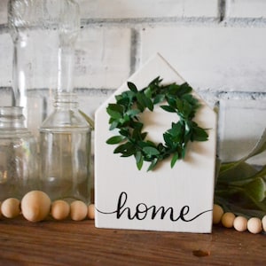 Mini Home Wreath House Decor-Mini Sign Decor-Tiered Tray Decor-Farmhouse Decor