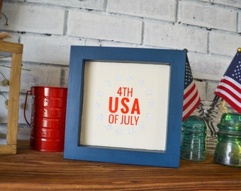 4th of July Small Wood Sign-USA Decor-4th of July Decor-Independence Day-Americana Decor-Summer Decor