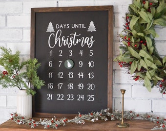 Christmas Countdown Calendar Hanging Advent Calendar Christmas Countdown Christmas Decor Farmhouse Christmas