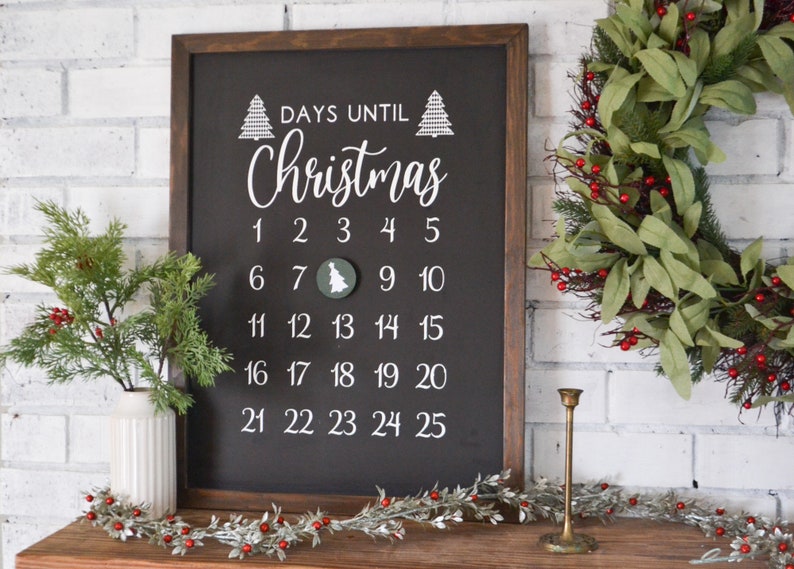 Christmas Countdown Calendar Hanging Advent Calendar Christmas Countdown Christmas Decor Farmhouse Christmas image 1