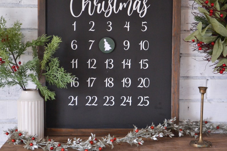 Christmas Countdown Calendar Hanging Advent Calendar Christmas Countdown Christmas Decor Farmhouse Christmas image 2