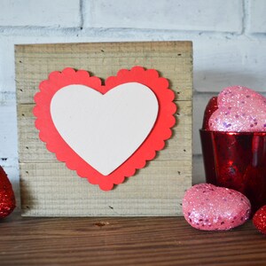 VALENTINES DAY DECOR, Small Wood Rustic Heart Sign