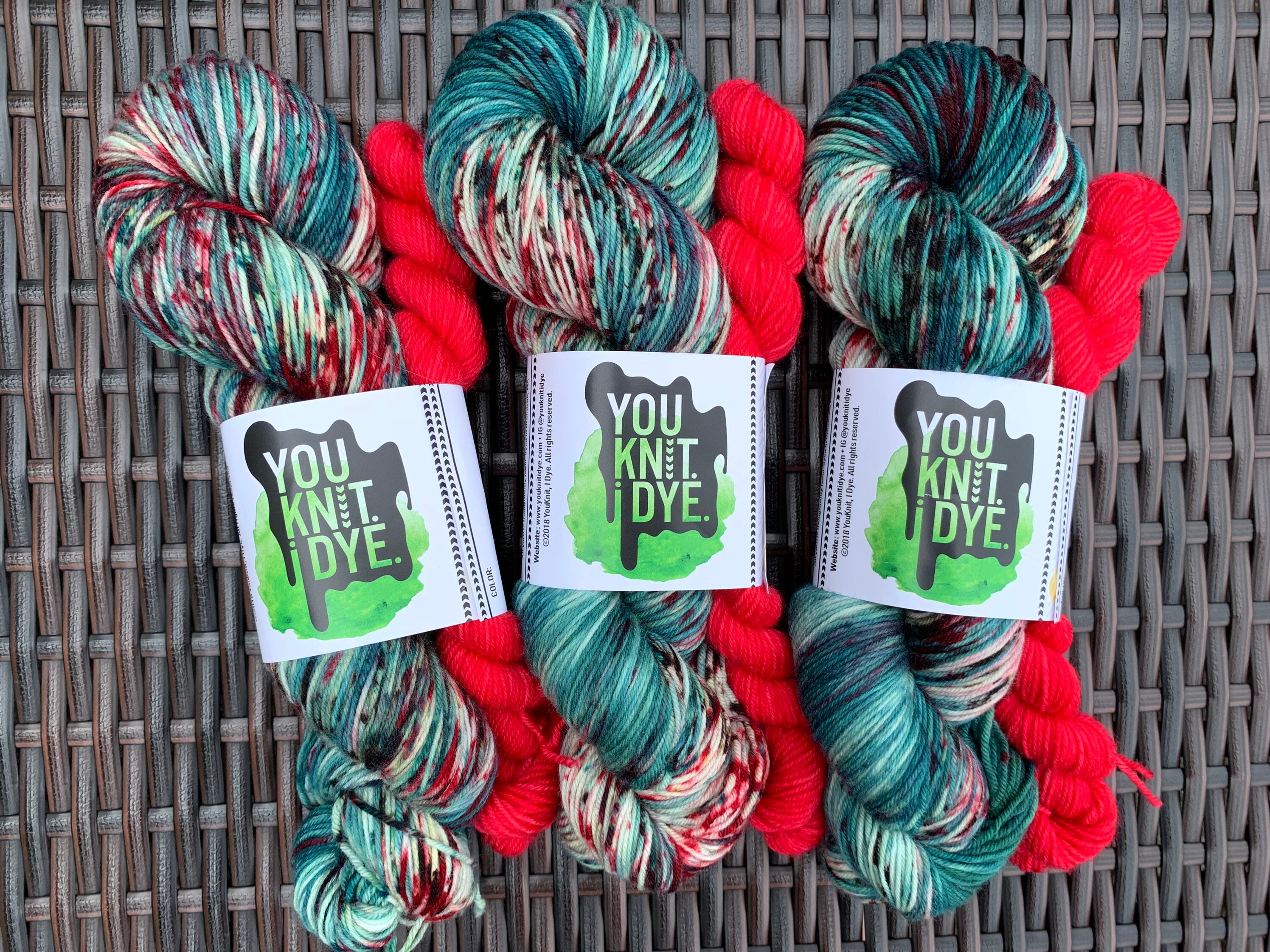 Hand Dyed Christmas Sock Yarn in Traditional Green and Red Perfect for  Socks, Gnomes, and Christmas Decor in 50 Gram Half Skeins of Yarn 
