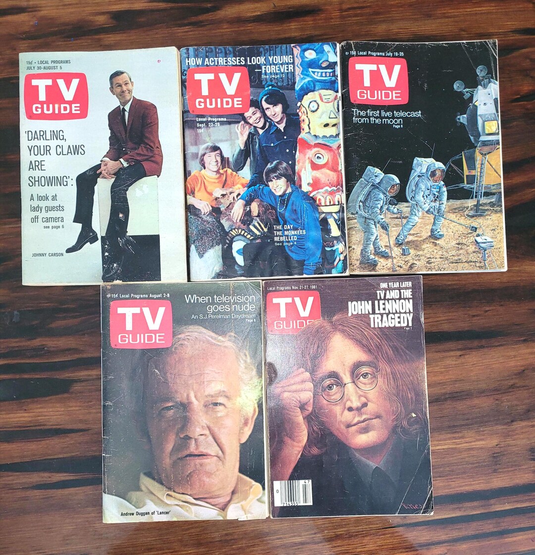 5 Vintage TV Guides (see Description for Dates) - Etsy