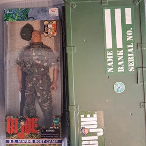 Vintage US Marine Boot Camp GI Joe Action Figure and Foot Locker with Accessories Deal for Real