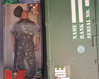 Vintage WW2 Military Soldier Footlocker Steamer Storage Trunk