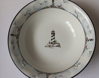 Two 1980s Totally Today Lighthouse Nautical Seaside Soup/Cereal Bowls