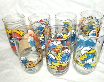Choice of One: 1982 and 1983 Hardee's Smurf Glass