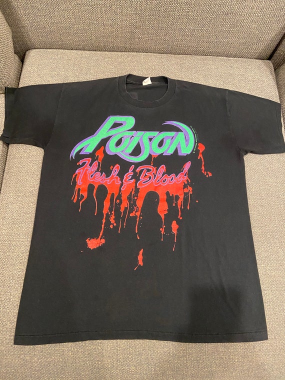 Vintage POISON 1990-‘91 Flesh & Blood Tour Shirt