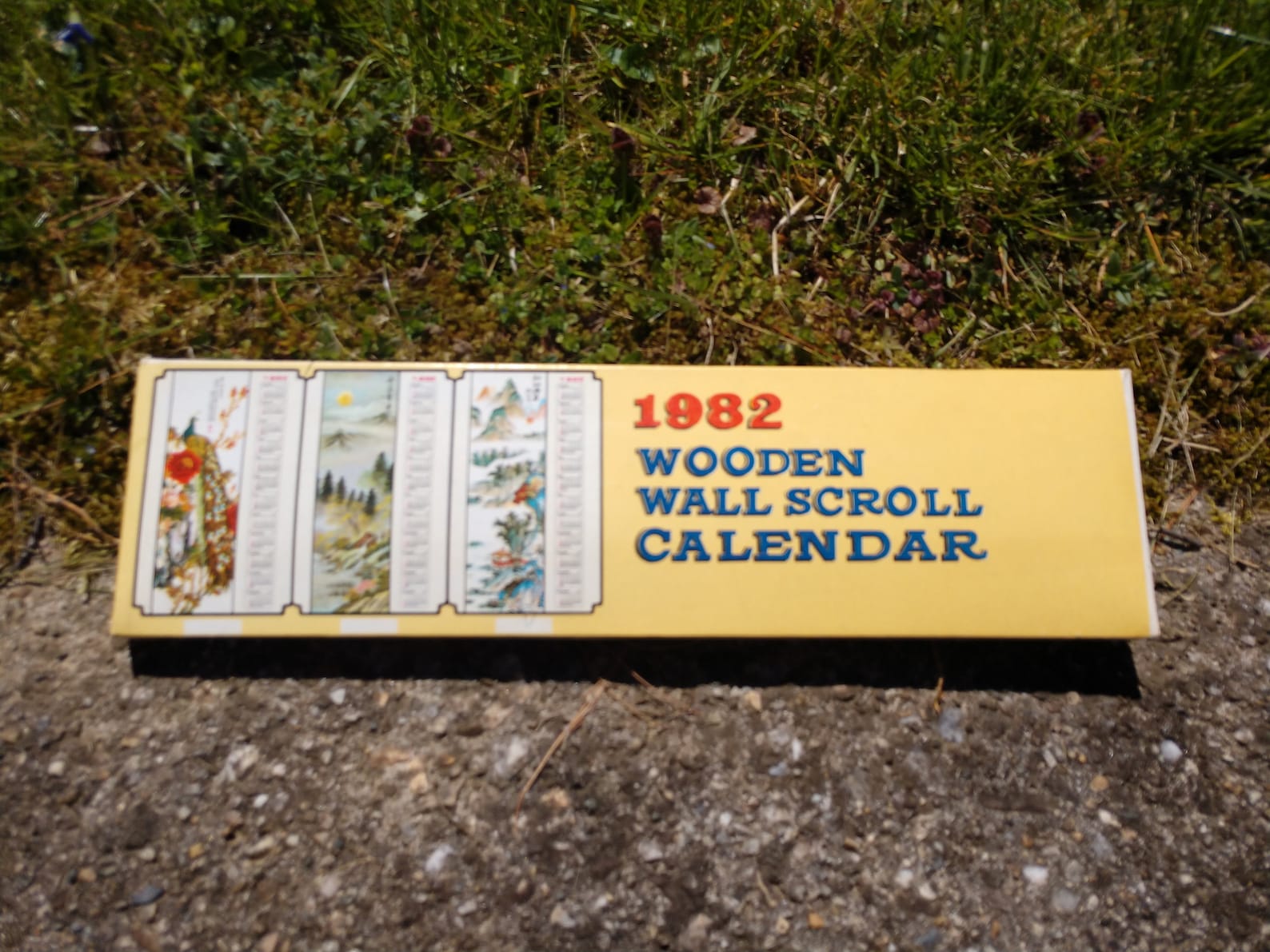 Vintage Asian Wooden Wall Scroll Calendar Etsy