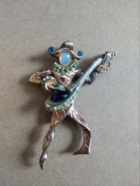 Vintage Sterling Folk Art Brooch