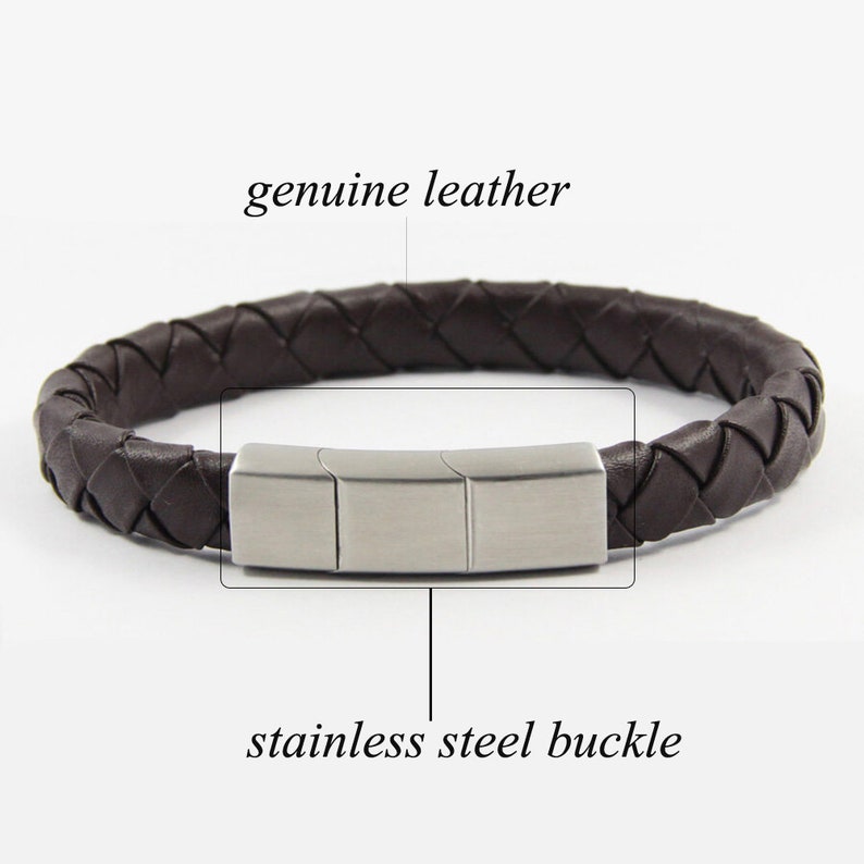 Gorgeous Brown Real Leather magnet bracelet magnetic clasp men energy stress relief elegant style Gift for him Christmas