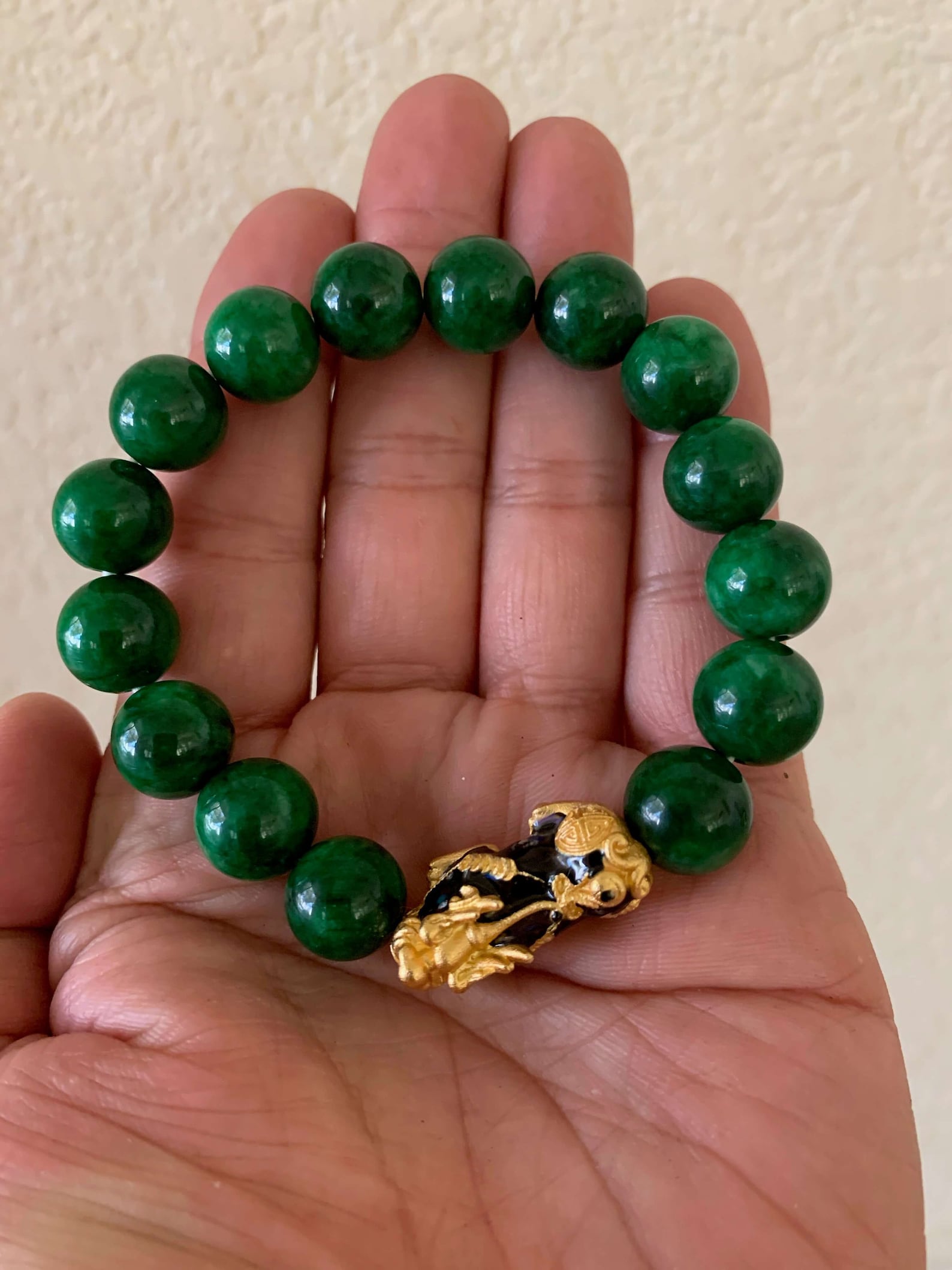 Beautiful Emerald Green Jade Bracelet Powerful Pixiu Pi Yao Etsy
