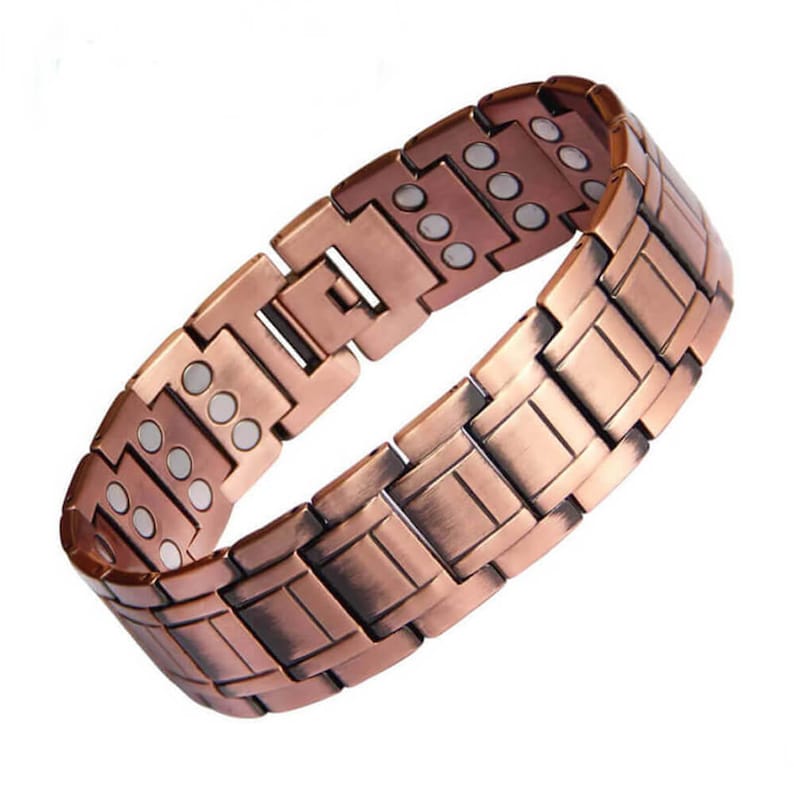 Largest Pure Copper magnetic bracelet for men arthritis pain relief 60 magnets for balance energy strength stress