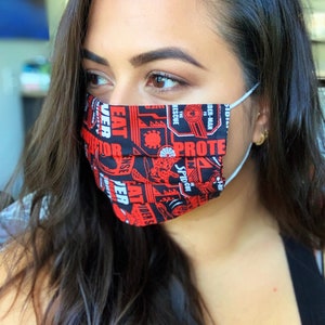 FAST SHIPPING 100% Cotton Washable Fabric Face Masks with Filter Pocket