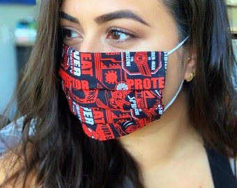 FAST SHIPPING 100% Cotton Washable Fabric Face Masks with Filter Pocket