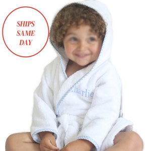 PERSONALIZED Kids Bathrobe Custom Monogram / Name Embroidered Gift For Girls And Boys, Turkish Cotton And Bamboo Mix.