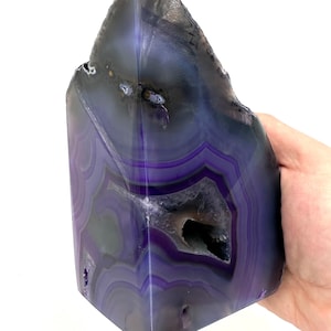 Vibrant Purple Dyed Agate Bookends 2164g – Unique Crystal Home Decor