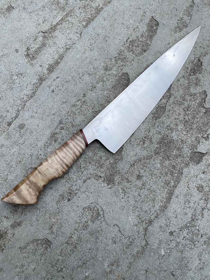 10 Chef's Knife With Subtle Cloudy Hamon Pattern Etsy