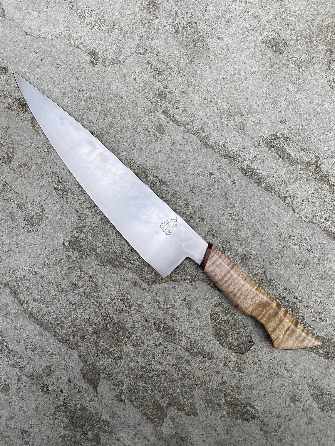10 Chef's Knife With Subtle Cloudy Hamon Pattern Etsy