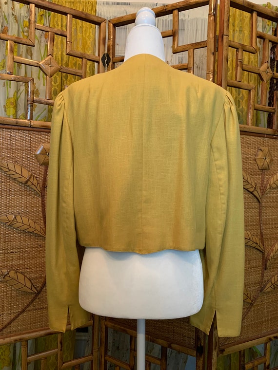 Vintage Plus Size Mustard Yellow Cropped Jacket with … Gem