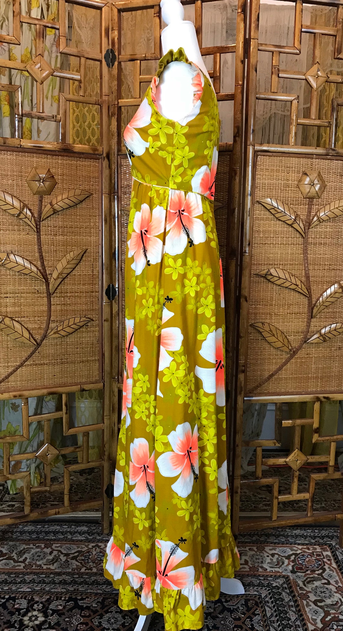 Vintage Keliis of Hawaii 1960's Hawaiian Maxi Dress with | Etsy