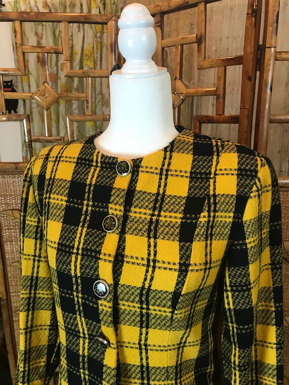 yellow and black checkered jacket