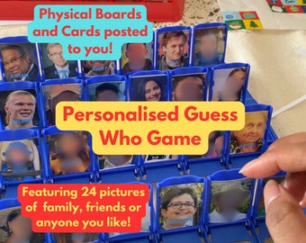 Personalised Guess Who Game, Family Fun, Custom Board Game for Game Night, Unique Gift Best Gift for her or him