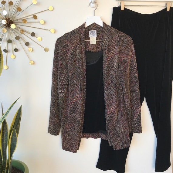 Vintage 90s R&M Richards velvet and metallic pant
