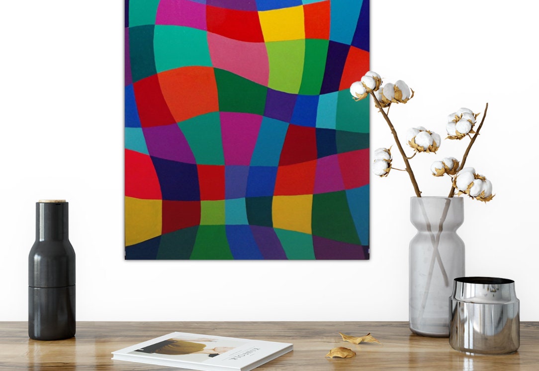 Buy Quadris 5 Original Abstract Painting COLORFUL Art Online in India ...