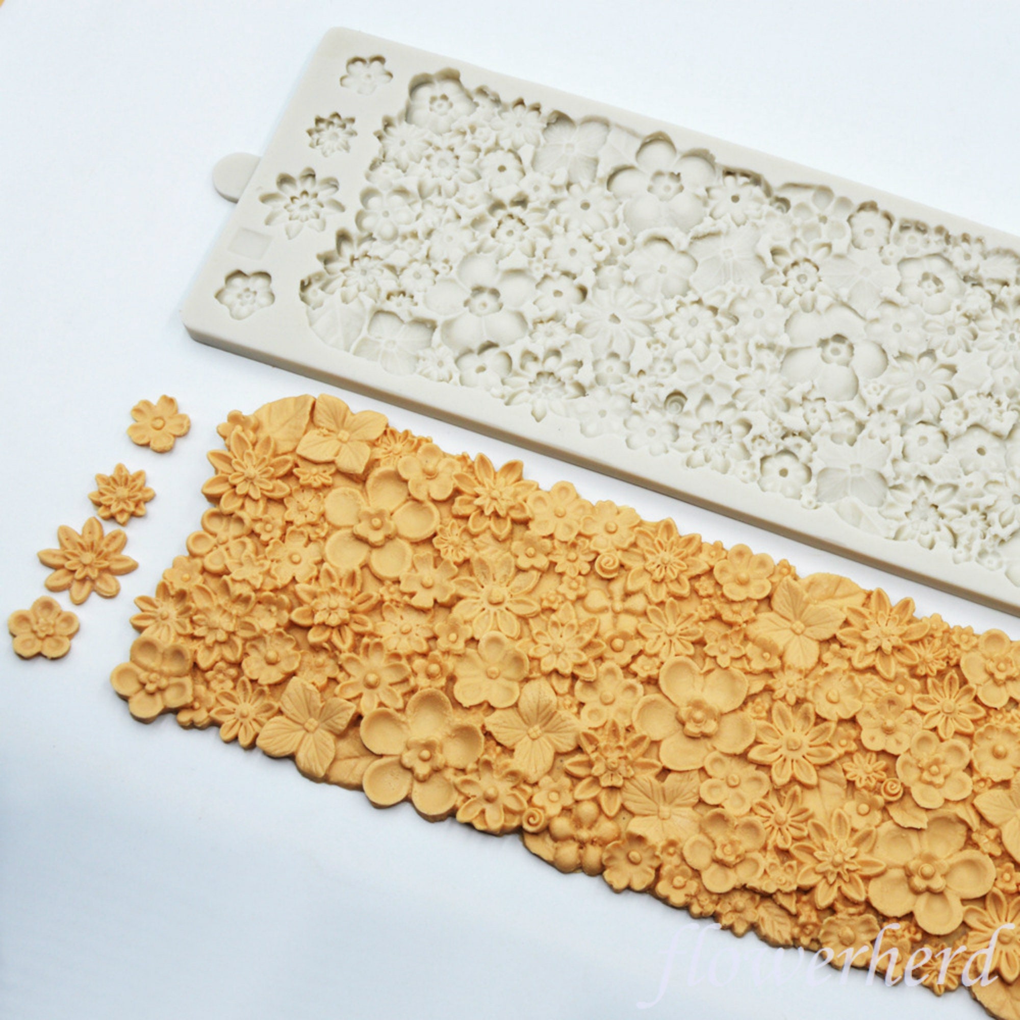 37x12cm Large Flower Pattern Silicone Mold Mat 3D Full Flower Etsy