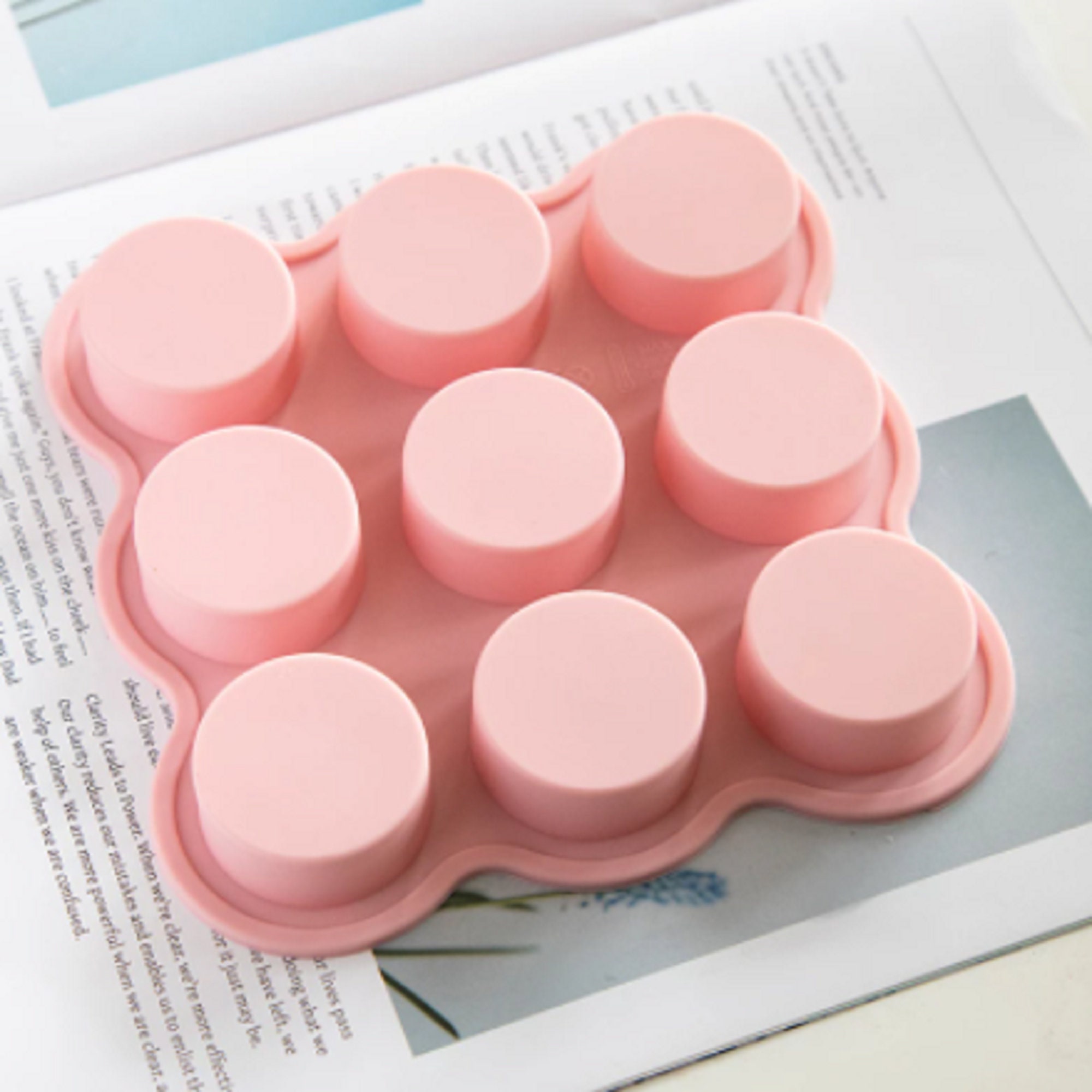 Simple Round Soap Mold 9 Cavities Cylindrical Handmade Soap Etsy